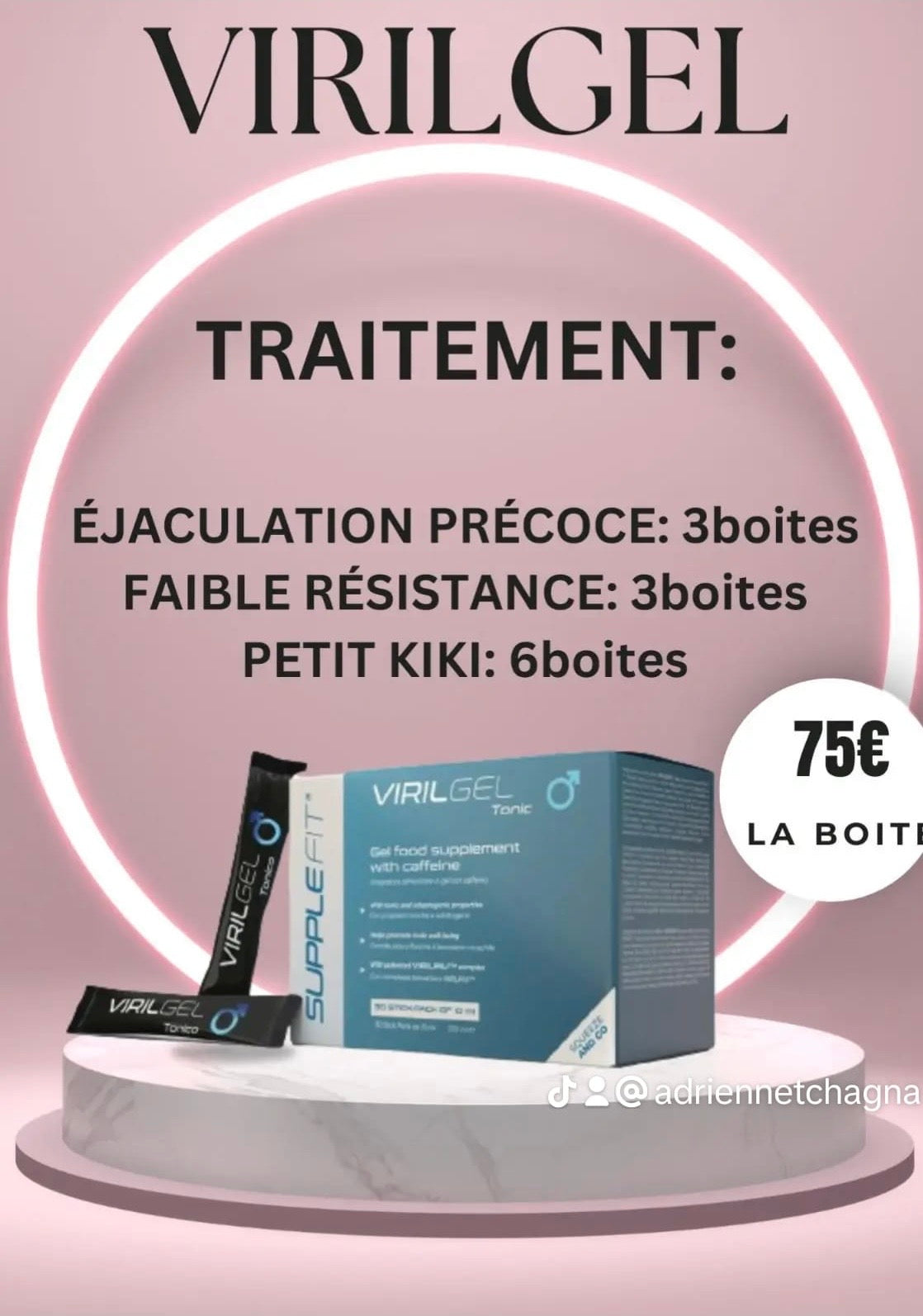 VIRILGEL –COMPLEMENT ALIMENTAIRE EN GEL AUX PROPRIETES TONIQUES ET STIMULANTES- 300 ML